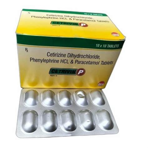 Cetirizine Dihydrochloride Phenylephrine HCL Paracetamol Tablet