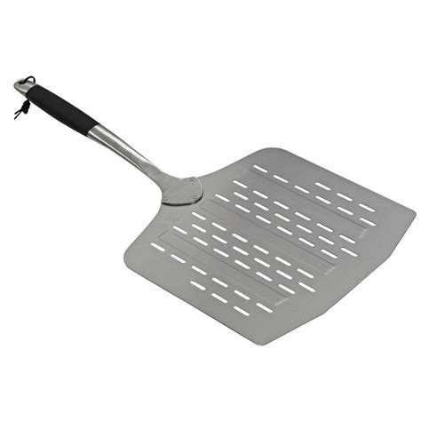 Pala Per Pizza Perforata 30x30 In Acciaio Inox Con Impugnatura Morbida