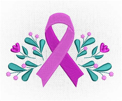 Machine Embroidery Designs Awareness Ribbon Breast Cancer Etsy