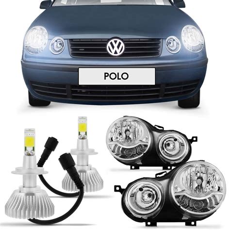 Par Farol Polo Hatch Sedan 2003 2004 2005 2006 Foco Duplo Mais Par