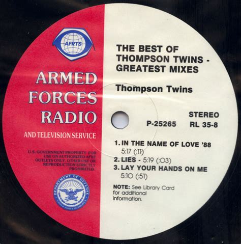 Thompson Twins The Best Of Thompson Twins Greatest Mixes 1988