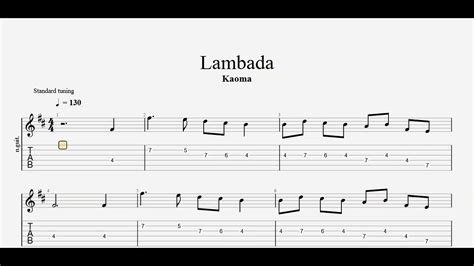 Lambada Kaoma Guitar Tab Music Sheet Youtube