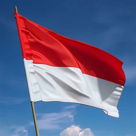 Premium Ai Image Flag Of Indonesia Waving In The Sky Generative Ai