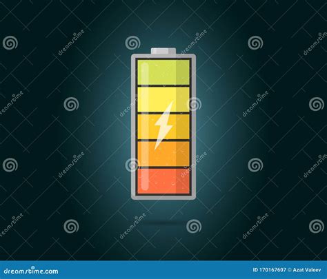 High Electric Power Battery Charged Energy Indicator With Lightning