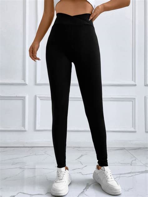 Shein Essnce Solid High Waist Leggings Shein Uk