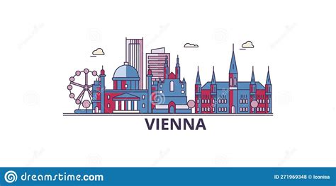 Austria Vienna City Tourism Landmarks Vector City Travel Illustration