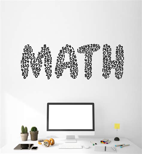 Vinyl Wall Decal Mathematics Math Symbols Numbers Teen Room Stickers M — Wallstickers4you