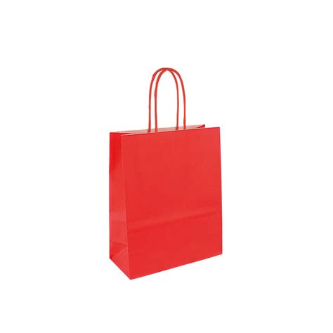 Sacs Papier Kraft Rouge 19 X 8 X H 22cm 90g Laval Europe