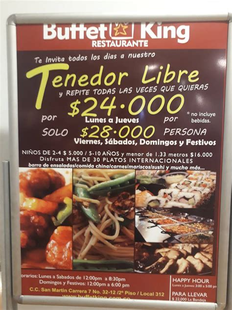 Carta del restaurante Buffet King Bogotá San Martin Bogotá Cra 7 no