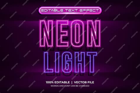 Premium Vector Glow Neon Editable Text Style Effect