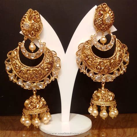 Gold Uncut Diamond Jhumka From NAJ South India Jewels