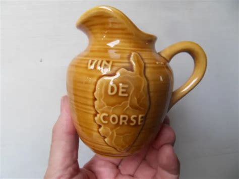 ANCIEN PICHET VINTAGE Pitcher Broc En Faience Desvres Pub Vin De