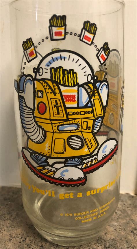 Vintage 1979 Burger King Collector Series Glass The Wizard Of Fries USA