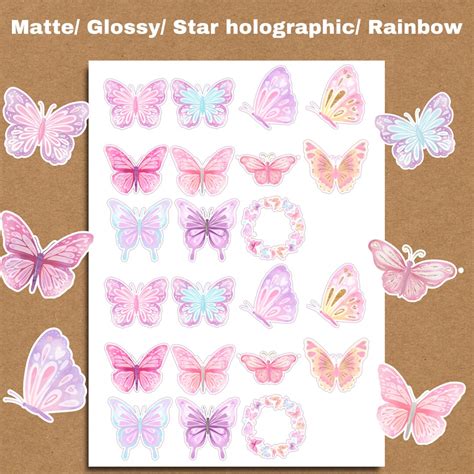 24 Aesthetic Butterfly Stickers Pack Kawaii Cute Decoration - Etsy