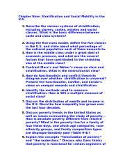 SOCY 100 Final Study Questions Docx Chapter Nine Stratification