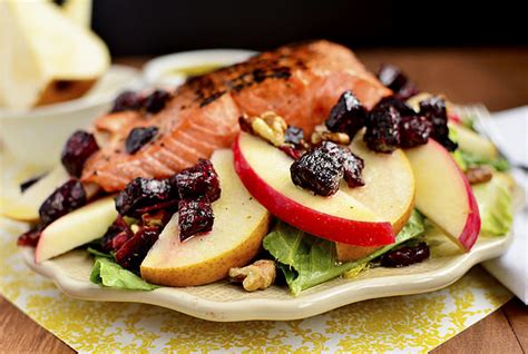 Autumn Salmon Salad With Honey Apple Cider Vinaigrette Iowa Girl Eats