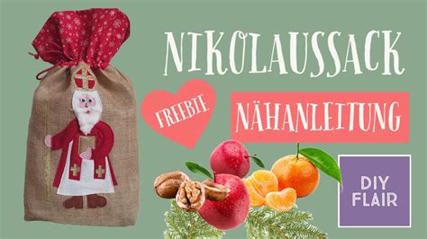 Nikolaussack nähen Nikolaus aus Filz Nikolausbeutel Jute