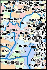 JERSEY CITY New Jersey, NJ ZIP Code Map Downloads