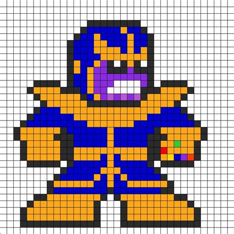 Thanos By Groundhog7s On Kandi Patterns Grille Pixel Art Pixel Art