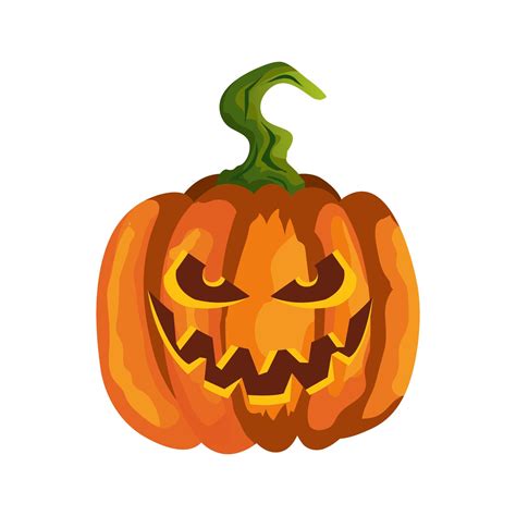 Calabaza De Halloween Tradicional Aislado Icono Vector En