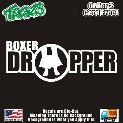 Boxer Dropper Funny Diecut Vinyl Window Decal Sticker Car Truck Suv Jdm