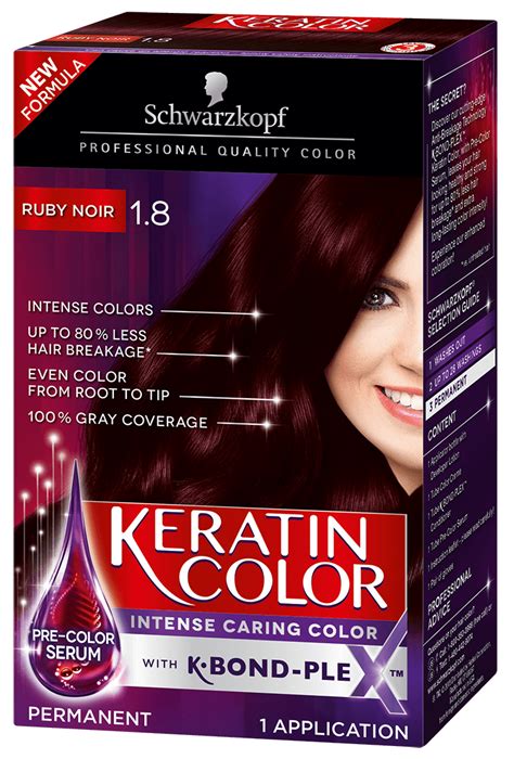 Schwarzkopf Keratin Color 1.8 Ruby Noir Permanent Hair Color | Hair ...