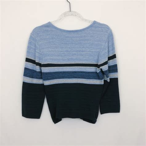 Vintage 90s Striped Sweater Top Nice Different Image