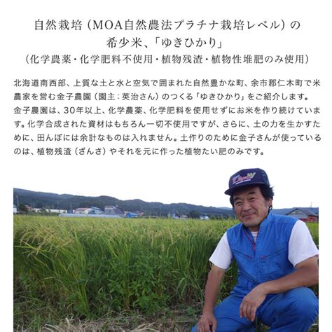 【楽天市場】★新米予約11月上旬以降発送予定【北海道産令和6年度米 】金子農園の有機ゆきひかり（玄米）5kg【送料込】【自然栽培（無化学