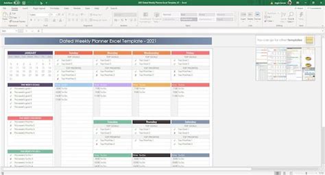 Gedateerde Weekplanner Excel Sjabloon Bewerkbare Planner