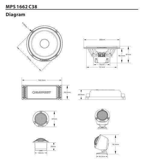 Blaupunkt MPS 1662 C38 2 Way Component Speakers Tweeter Car