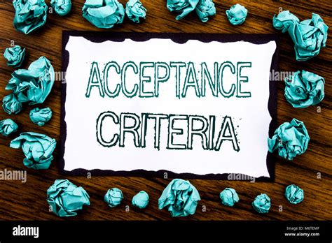 Handwriting Announcement Text Showing Acceptance Criteria Business