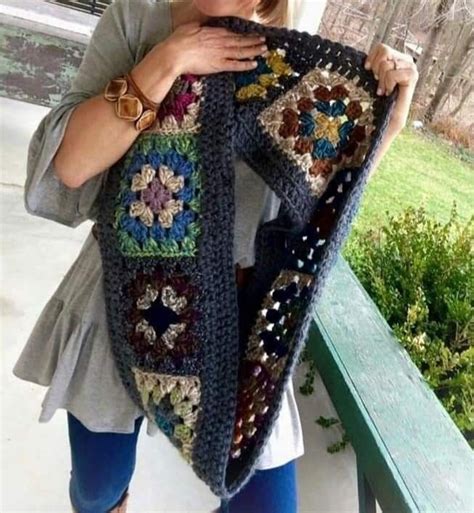 Granny Square Crochet Cowl Crochet Pattern By Sewhappycreative Artofit