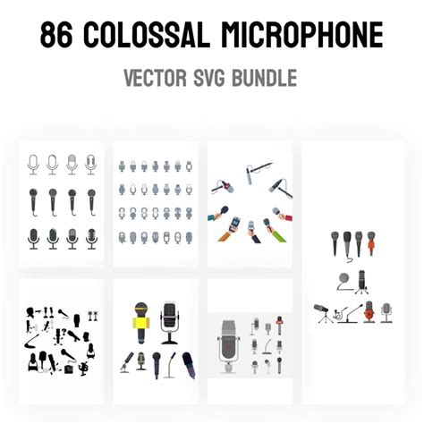 86 Colossal Microphone Vector SVG Bundle MasterBundles