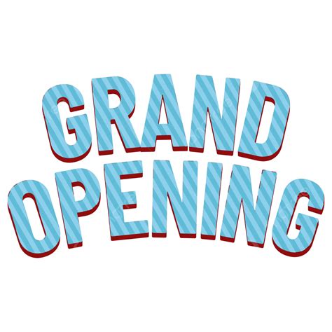 Grand Opening Blue Text Retro Vintage Style Design Vector Grand