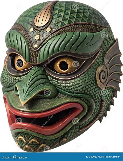 Unique Japanese Kappa Mask Clipart Embodies Folklore, Mystery, and