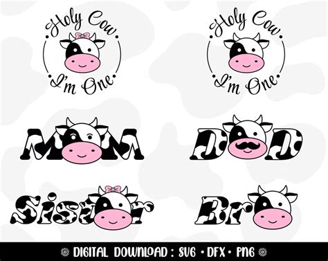 Cow One Girl Birthday Png St Birthday Girl Svg Holy Cow I Etsy