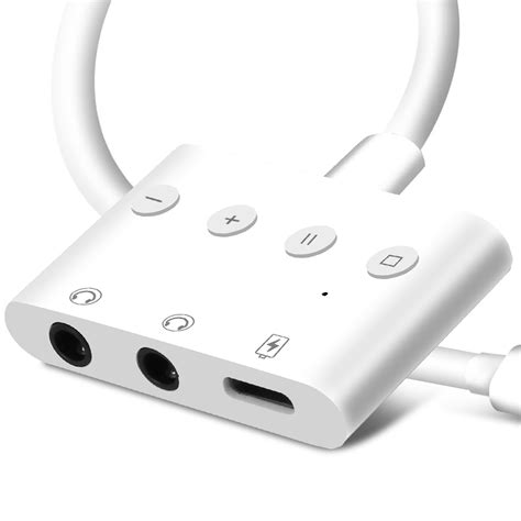 Adaptador Audio Y Carga Lightning A Doble Jack 3 5 Mm Y Lightning De 12