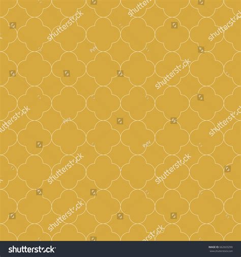 Quatrefoil Seamless Pattern Background Golden Color Stock Vector