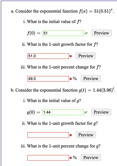 Solved A Consider The Exponential Function F X 51 0 51 X Chegg