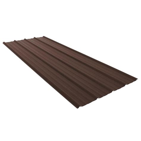 Union Corrugating 3.17-ft x 8-ft Ribbed Cocoa Brown Steel Roof Panel in ...