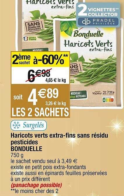 Promo Haricots Verts Extra fins Sans Résidu Pesticides Bonduelle chez