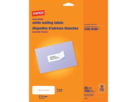 Staples White Return Address Labels Template Parahyena