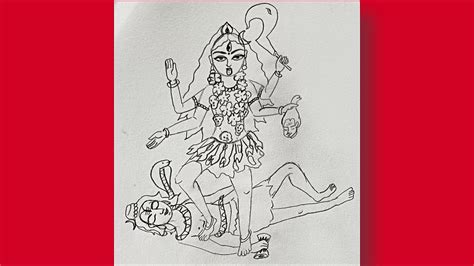 Easy Maa Kali Thakur Drawing Easy Kali Maa Drawing Kali Mata Drawing