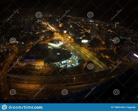 Melbourne Night View Fisheye Editorial Stock Photo - Image of victoria ...