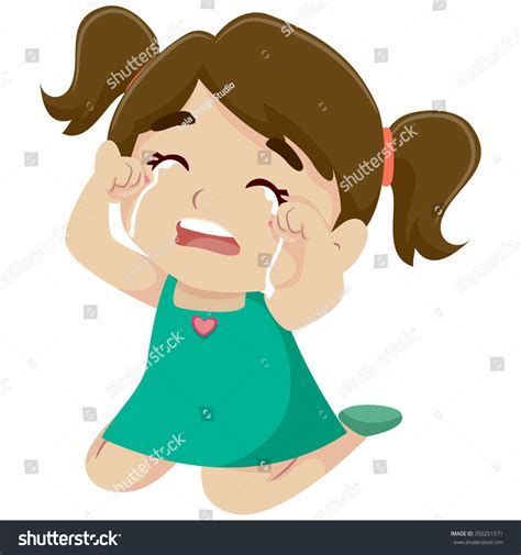 Vector Illustration Of A Little Girl Crying 350251571 Shutterstock