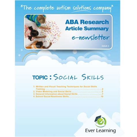 Social Skills Aba Literature Summary Ever Learning Autism