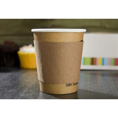 Fiesta Recyclable Corrugated Cup Sleeves For 8oz Cup Pack Of 1000