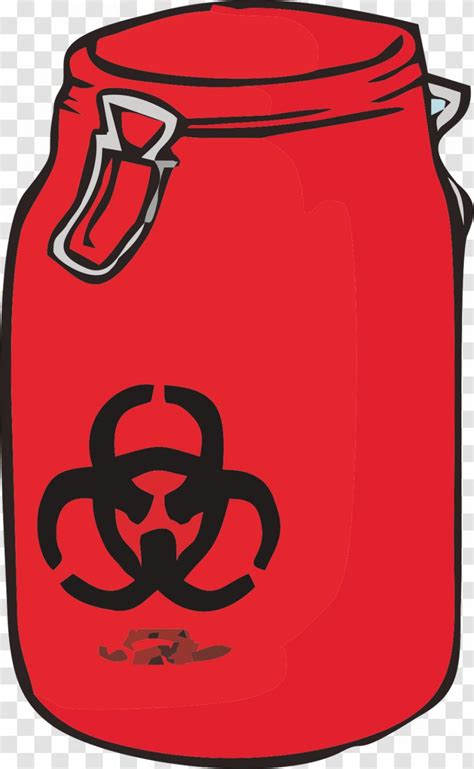 Biological Hazard Red Waste Laboratory Container Transparent Png