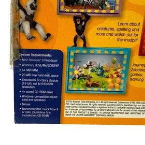 Zoboomafoo Animal Alphabet Educational Interactive Pc GAME WINDOWS 98 ...