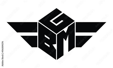 Gbm Three Letter Gaming Logo In Polygon Cube Shape Logo Design Vector